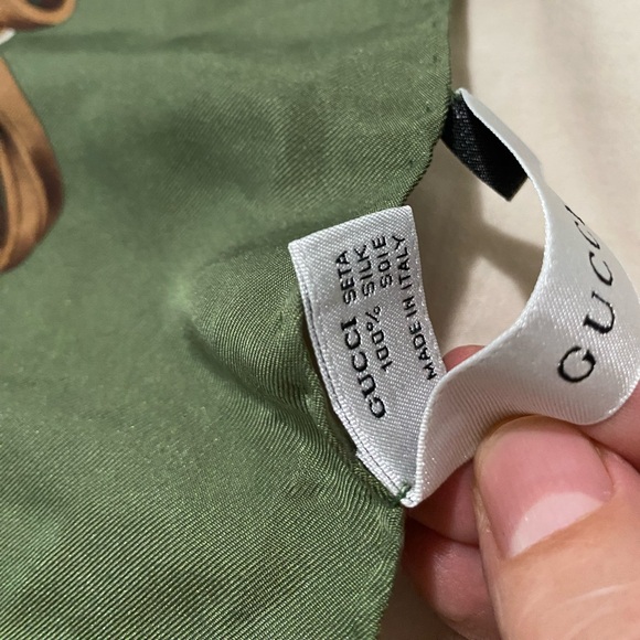 *Authenticated* Gucci Silk Scarf Large Square Equestrian 85th - Picture 8 of 9